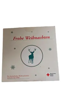 DRK Weihnachtskarte Hirsch Beige 10er Set Grußkarte Weihnachten 1