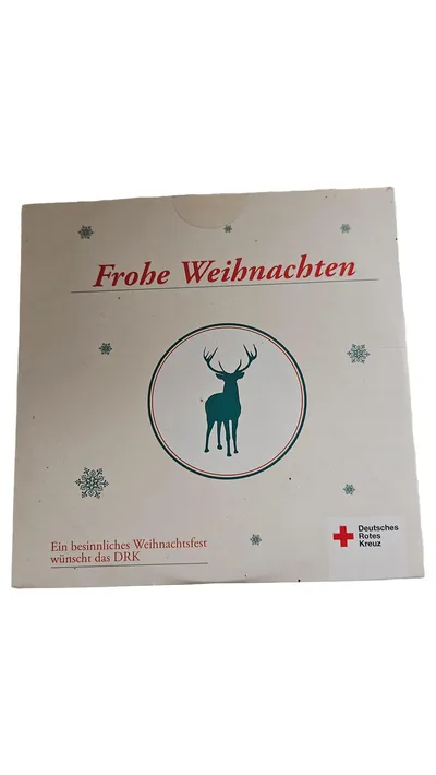 DRK Weihnachtskarte Hirsch Beige 10er Set Grußkarte Weihnachten
