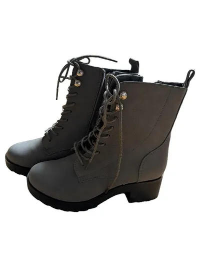 ABOUT YOU Damen Schnürstiefel Boots Grau Gr. 37 Urban Style