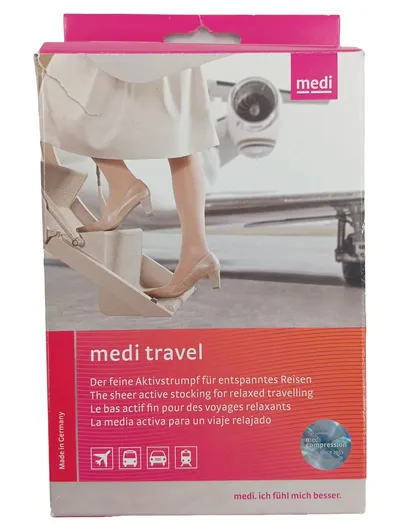medi travel Kniestrümpfe Damen M Beige Reise