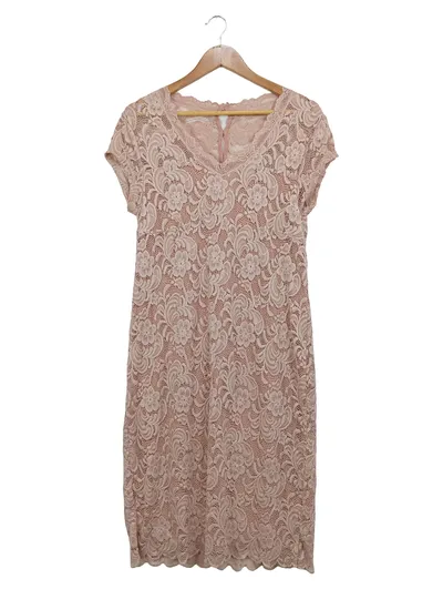 Mamalicious Umstandskleid A-Linie Spitze Rosa Gr. 40 L Kurzarm