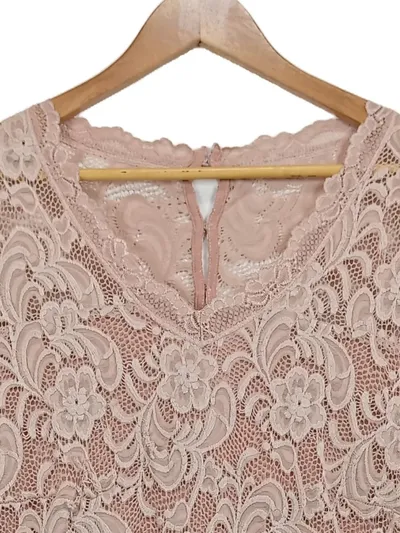 Mamalicious Umstandskleid A-Linie Spitze Rosa Gr. 40 L Kurzarm