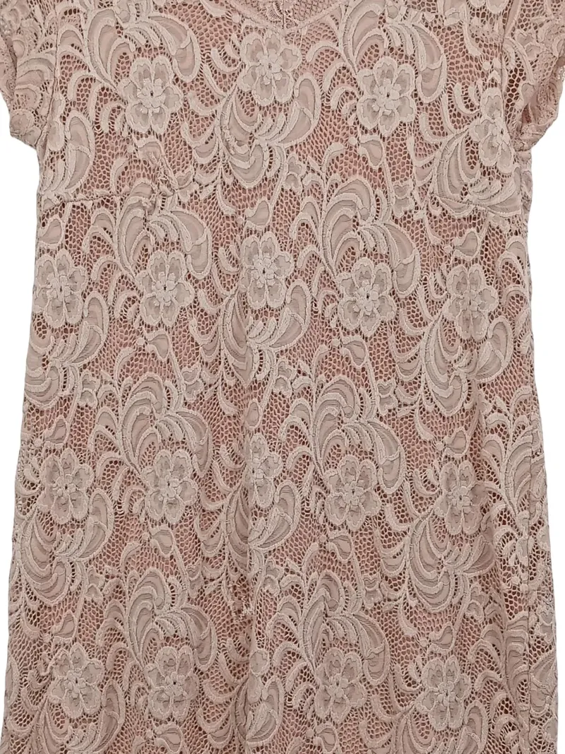 Mamalicious Umstandskleid A-Linie Spitze Rosa Gr. 40 L Kurzarm 3