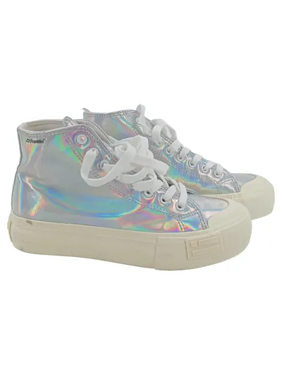 D.Franklin Damen High-Top Sneaker Gr. 39 Mehrfarbig Holographisch Modisch