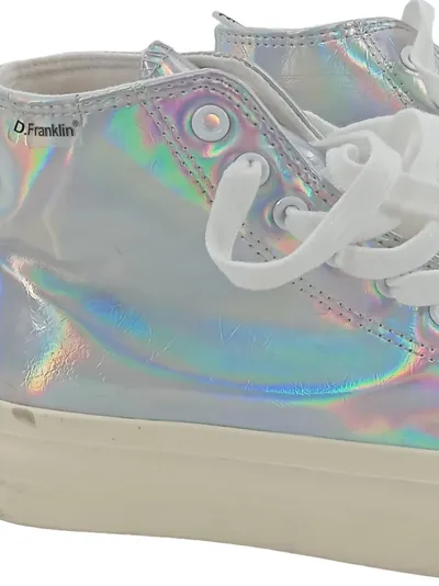 D.Franklin Damen High-Top Sneaker Gr. 39 Mehrfarbig Holographisch Modisch