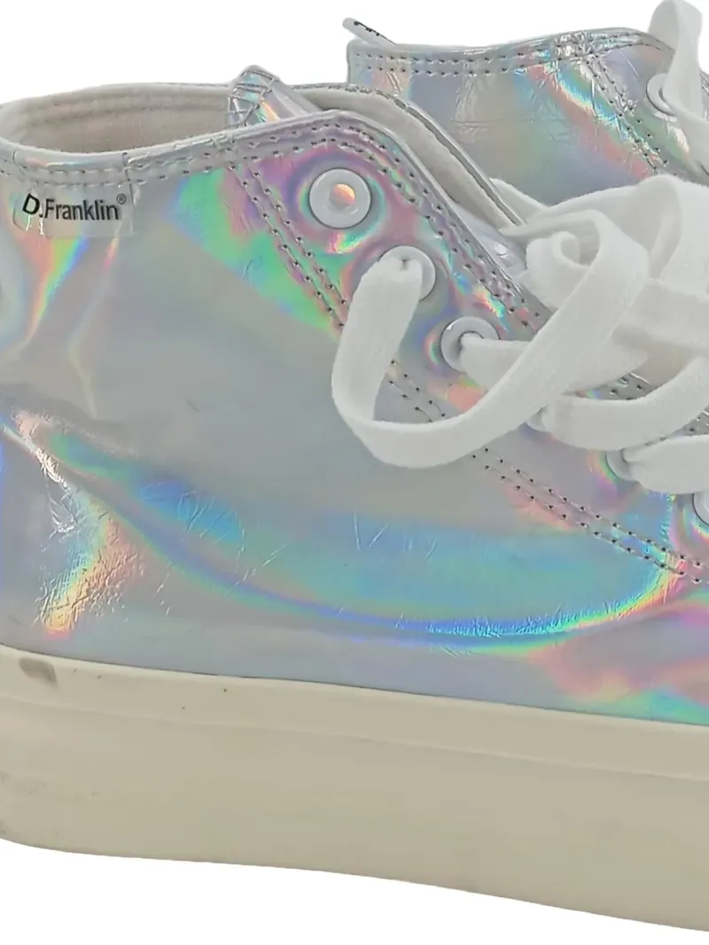 D.Franklin Damen High-Top Sneaker Gr. 39 Mehrfarbig Holographisch Modisch 2