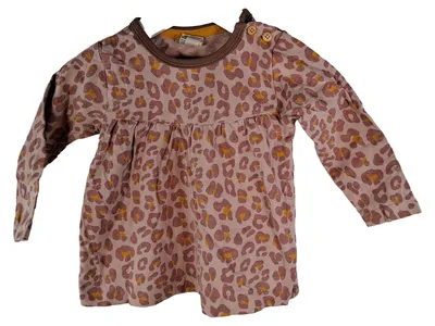 ALANA Baby Kleid Gr. 74 Leopardenmuster Rosa Langarm Baumwolle Mädchen