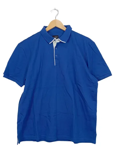 James & Nicholson Herren Poloshirt Blau Gr. L Kurzarm Baumwolle Freizeit