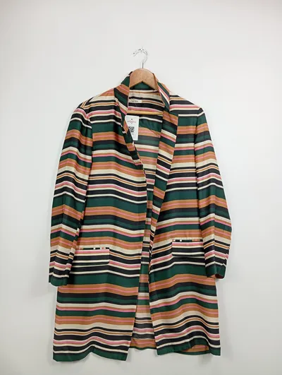 Xetra Damen Blazer Gr. 42/XL Modisch Mehrfarbig Gestreift Polyester