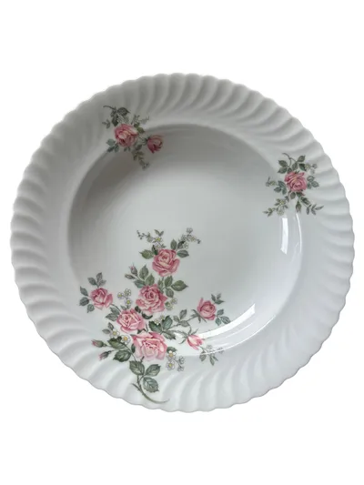 KAISER Suppenteller Porzellan Weiß Rosenmuster Klassisch 23cm