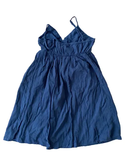 MNG Damen Sommerkleid Casual Blau XS Baumwolle Lochmuster
