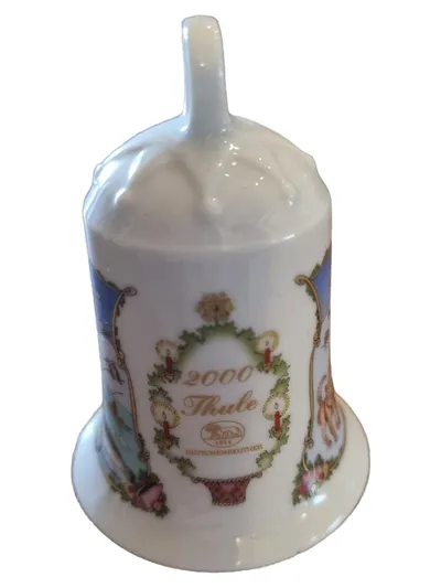 Hutschenreuther Thule 2000 Dekoglocke Weihnachten Kind Porzellan weiß 8cm