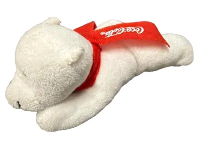Coca-Cola Plüschtier Eisbär mit rotem Schal Kuscheltier Weiß