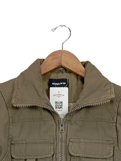 ONLY Damen Arbeitsjacke Gr. S Oliv Praktisch Baumwolle
