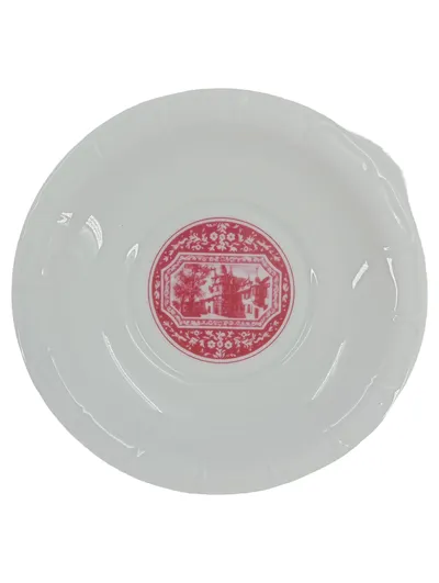 Heinrich Porzellan Untertasse 16cm Weiß Rot Schloss Motiv Klassisch