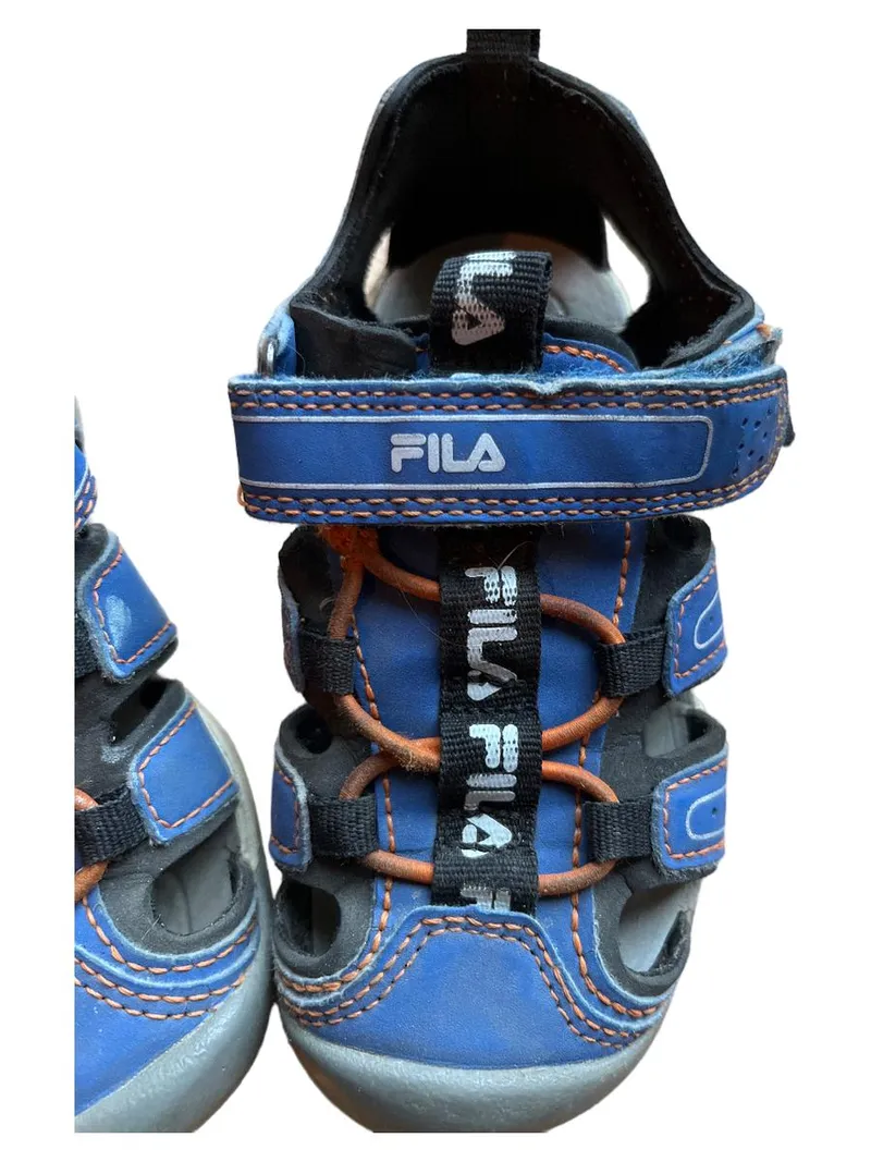 FILA Kinder Sandalen Klettverschluss Blau Gr. 24 Outdoor Sportlich Logo 6
