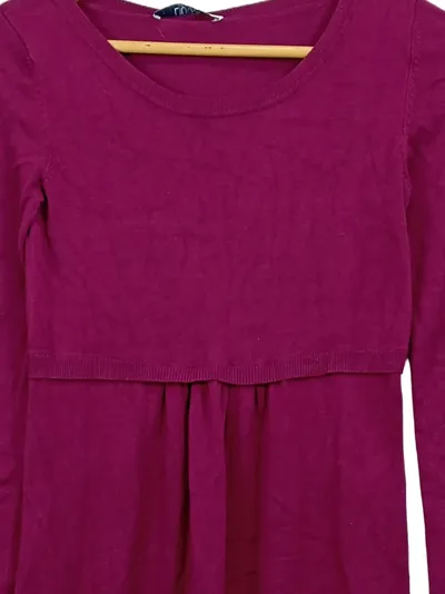 LIU JO Strickkleid Midi Pink Gr. 36/S Casual Rippstrick Logo Strass
