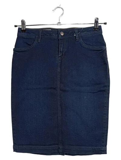 Mexx Damen Jeansrock Gr. 36 Blau Denim Bleistiftrock Knielang