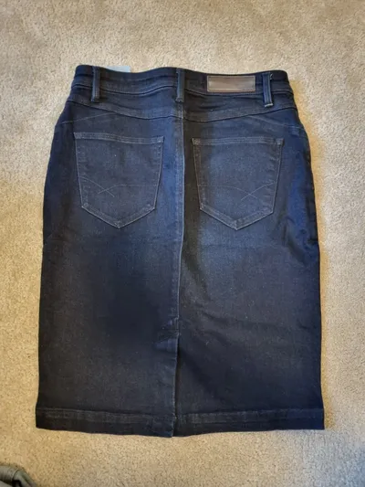 Mexx Damen Jeansrock Gr. 36 Blau Denim Bleistiftrock Knielang