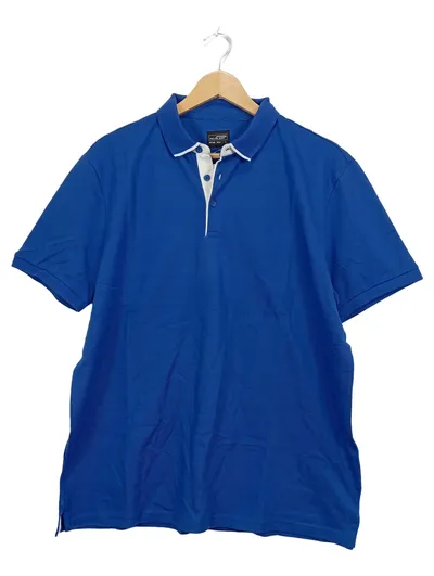 James & Nicholson Herren Poloshirt Kurzarm Blau Gr. L 100% Baumwolle