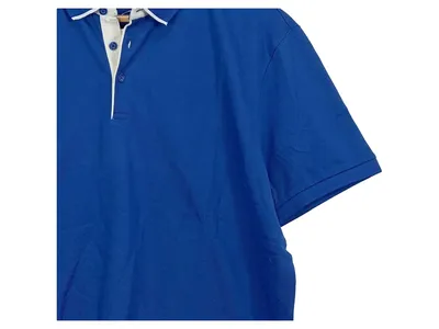 James & Nicholson Herren Poloshirt Kurzarm Blau Gr. L 100% Baumwolle