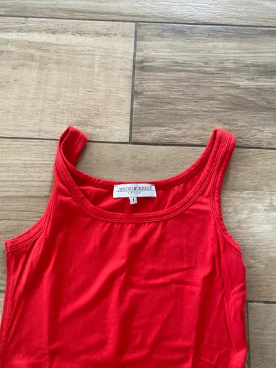 Joachim Bosse Damen Top Basic Rot Gr. 36/S Viskose Ärmellos