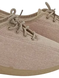 Beryl Chausseur Damen Schnürschuhe Beige Gr. 39 Canvas Keilabsatz Stickerei 3