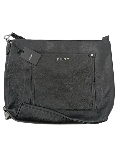 DKNY Damen Henkeltasche Leder Schwarz mit Schultergurt Urban Style