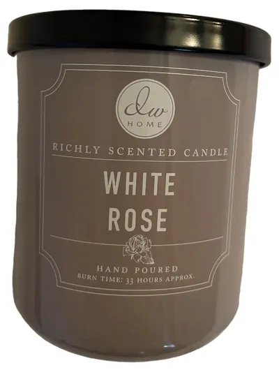 DW Home White Rose Duftkerze 300g Handgegossen Rosenduft Grau