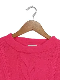 BRODIE Damen Pullover Kaschmir Pink Gr. 34/XS Zopfstrick Casual 2
