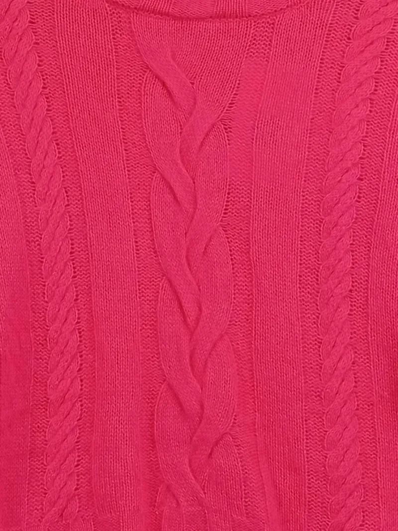 BRODIE Damen Pullover Kaschmir Pink Gr. 34/XS Zopfstrick Casual 3