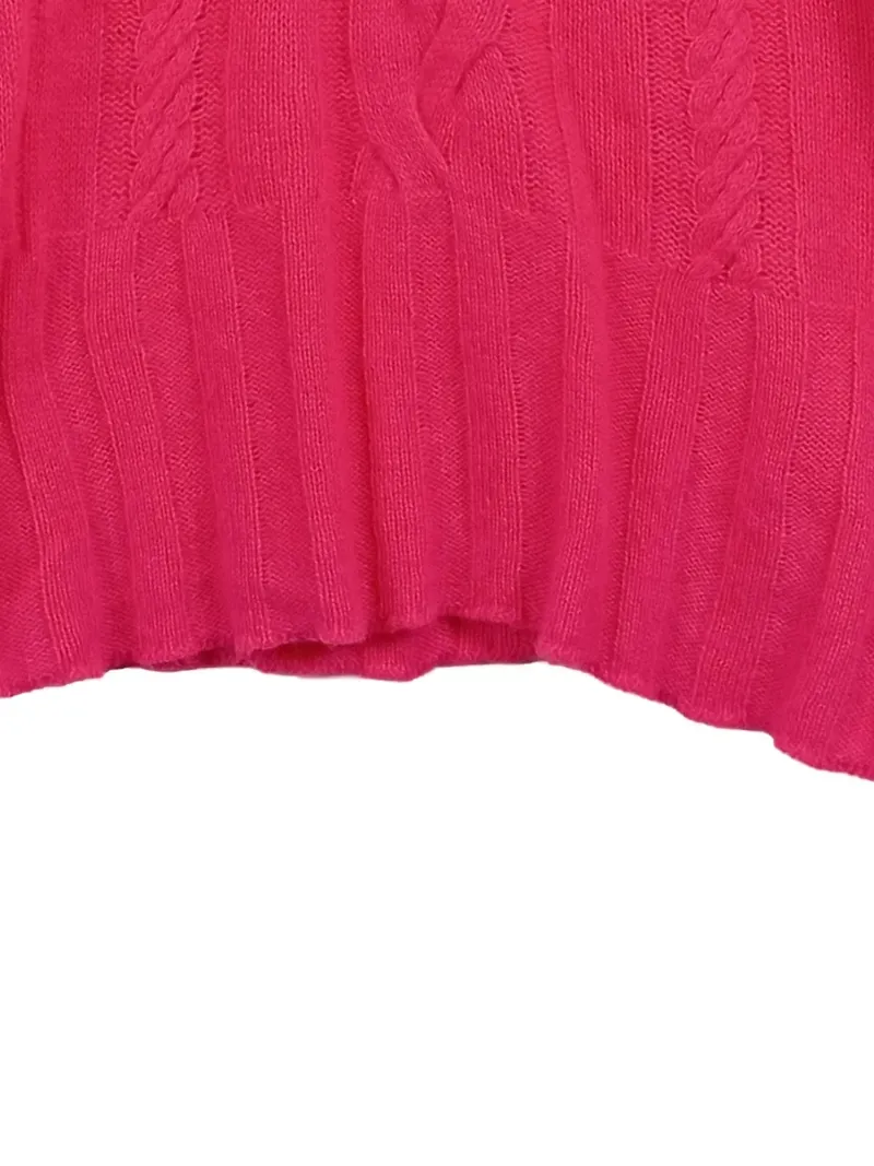 BRODIE Damen Pullover Kaschmir Pink Gr. 34/XS Zopfstrick Casual 4