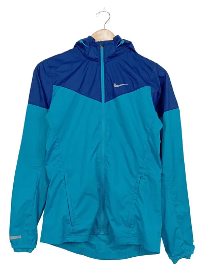 Nike Herren Windjacke Windbreaker Kapuze Türkis Blau Gr. XS Sportjacke