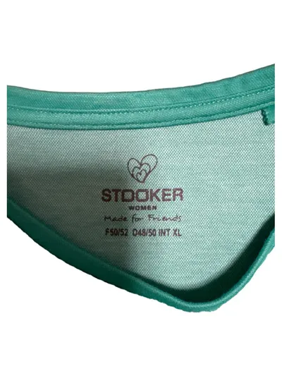 STOOKER Damen Langarm Shirt Pullover Gr. 48/50 XL Grün Zickzack