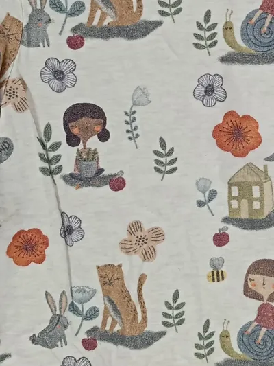 NEXT Langarmshirt Mädchen Gr. 110 Tiermotive Natur Beige Baumwolle