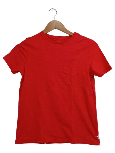 GAP Kids Jungen T-Shirt Rot Gr. 140 Brusttasche Baumwolle Basic