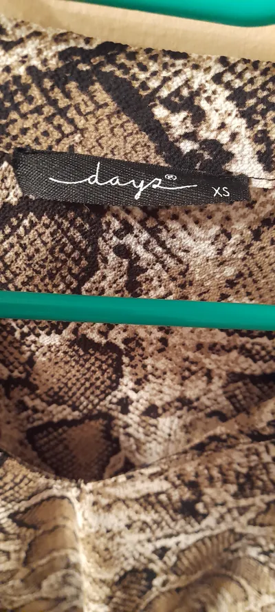 dayz Damen Bluse XS Schlangenmuster Mehrfarbig Modern Langarm