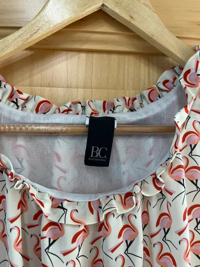 BEST CONNECTIONS Damen Freizeitkleid 38/M Flamingomuster Mehrfarbig Casual