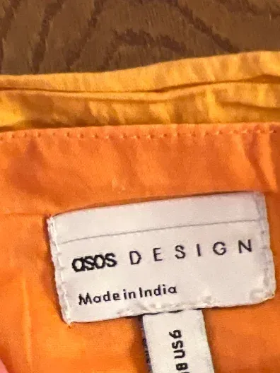ASOS Design Damen Minirock Orange Asymmetrisch Gr. 38 M 4