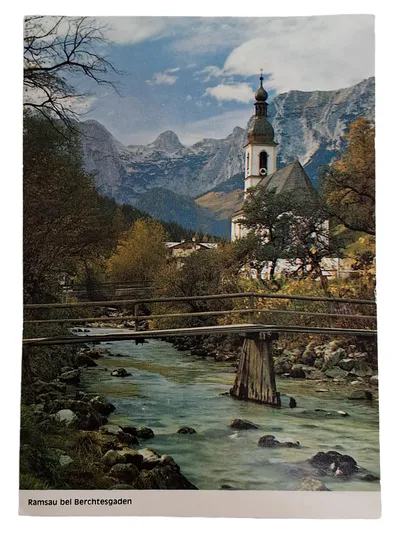 Ansichtskarte Postkarte Ramsau bei Berchtesgaden Kirche Alpen Bayern