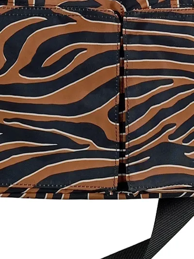 Samsøe Samsøe Damen Umhängetasche Zebra Animal-Print Mehrfarbig Schwarz Braun