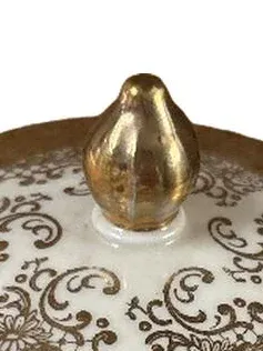 Johann Seltmann 2402 Dekodose Porzellan rund floral elegant gold 8cm