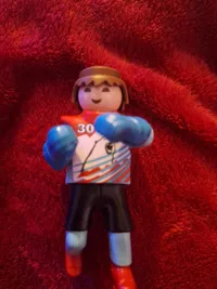 Playmobil Sportler Nr. 30 Spielfigur Athlet Trikot Handschuhe blau 3