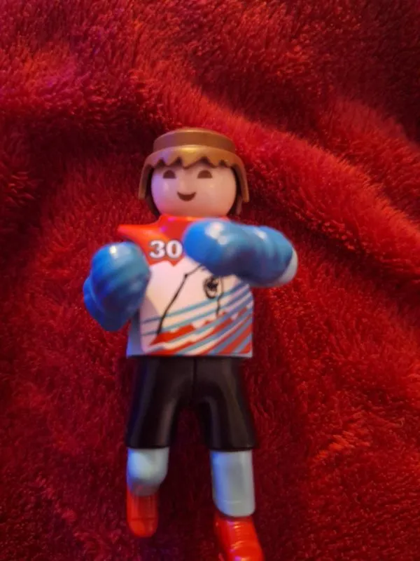 Playmobil Sportler Nr. 30 Spielfigur Athlet Trikot Handschuhe blau 3