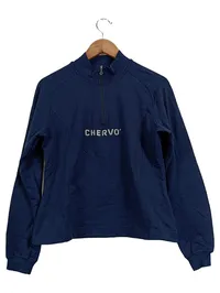 Chervò Damen Sweatjacke Gr. 42/XL Blau Sportlich Logo Reißverschluss 1