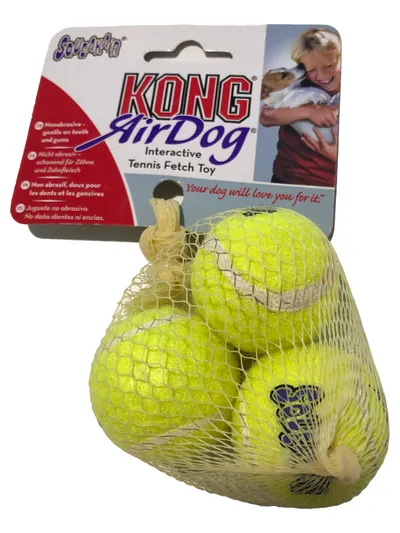 KONG AirDog Tennisbälle für Hunde Apportierspielzeug Gelb 3 Stück