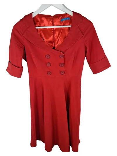 Lien & Giel Retro Cocktailkleid Damen Gr. M/38 Rot 50er Jahre Stil