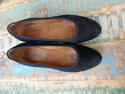 Gabor Sacchetto Damen Ballerinas Keilabsatz Schwarz Wildleder Gr. 38