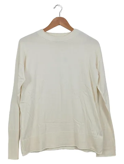 BOSS Damen Pullover Basic Gr. 36/S Weiß Langarm