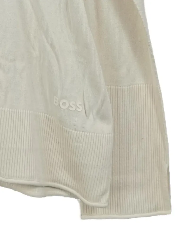 BOSS Damen Pullover Basic Gr. 36/S Weiß Langarm 3
